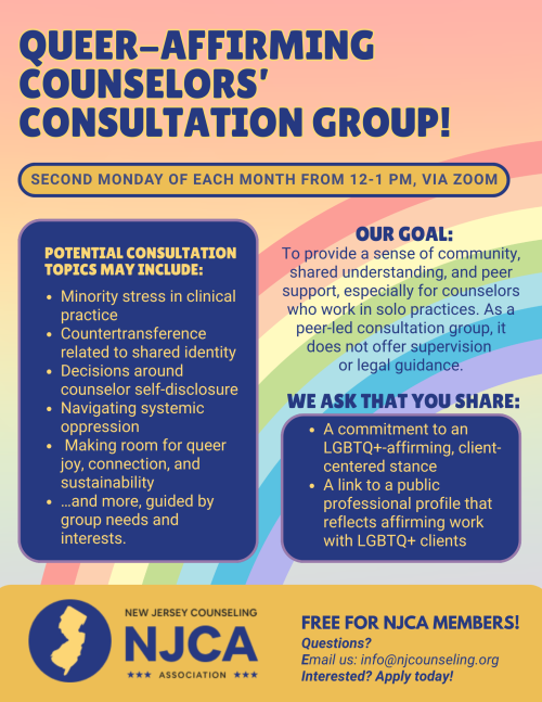 NJCA Queer-Affirming Counselors' Consultation Group